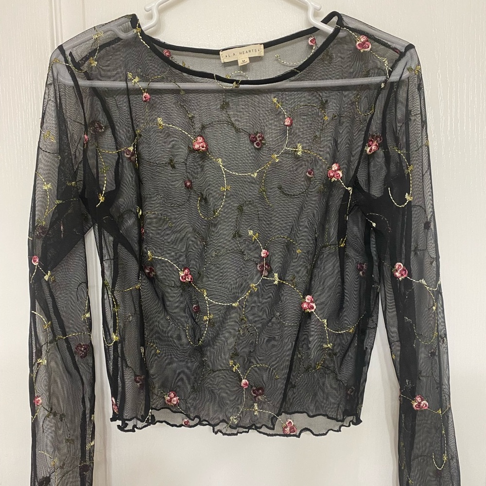 LA Hearts Black Mesh Crop (Medium)